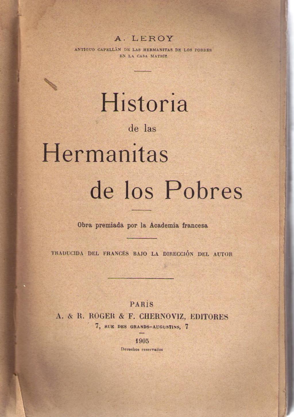 Coberta de Historia de las Hermanitas de los Pobres